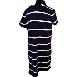 Vineyard Vines Navy & White Striped Hooded Cover-Up Dress – Women’s Medium